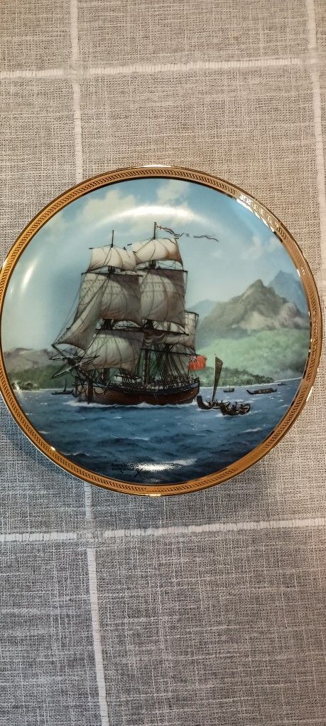 Vintage Plates Franklin Mint "Great Ships of Golden Age Of Sail", ENDEAVOR, 1986