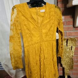Mustard Lace Dress NEW