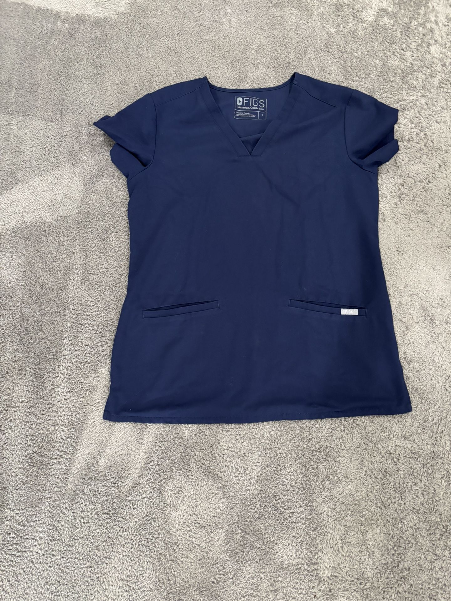 Small FIGS Navy Blue scrub top