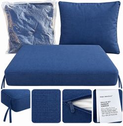 Arden Selections Navy Blue Outdoor Chair Cushion Set – Seat & Back Cushions
