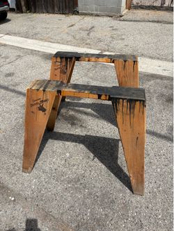 Pair of sawhorses wooden