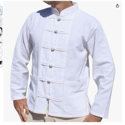 Men's Chinese Shirt / Frog Button / Lined / Mandarin Collar, Small *BRAND NEW*