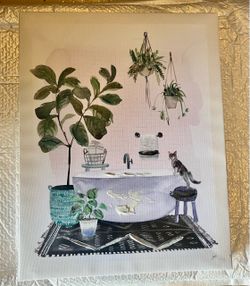 Boho Cat Bathroom Art (New!)