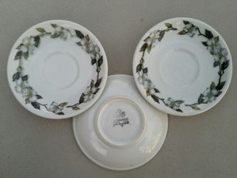 3 vintage Dogwood pattern Shenango China Restaurant plate saucers