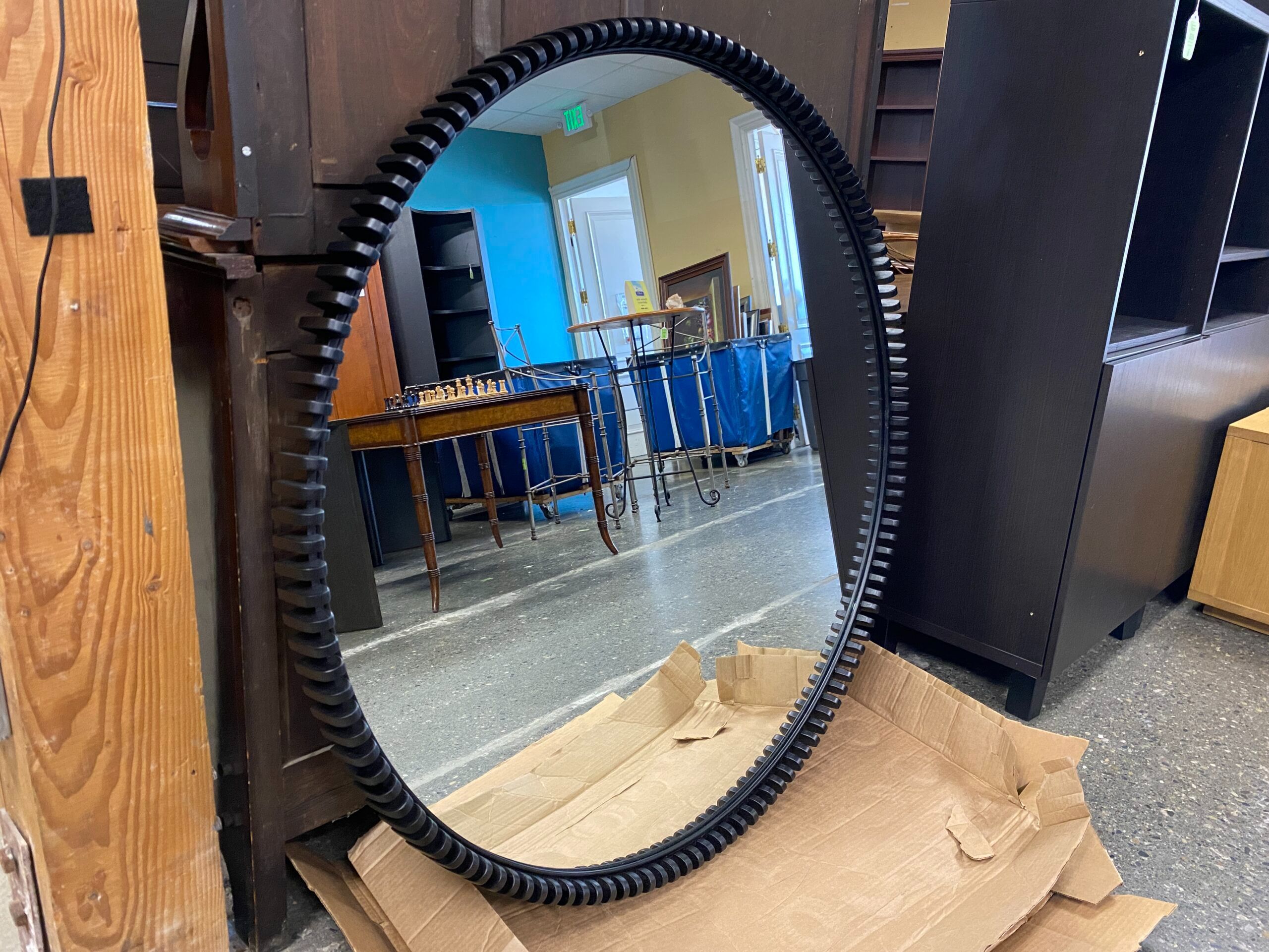 CB2 Monaco Black Round 48″ Wall Mirror