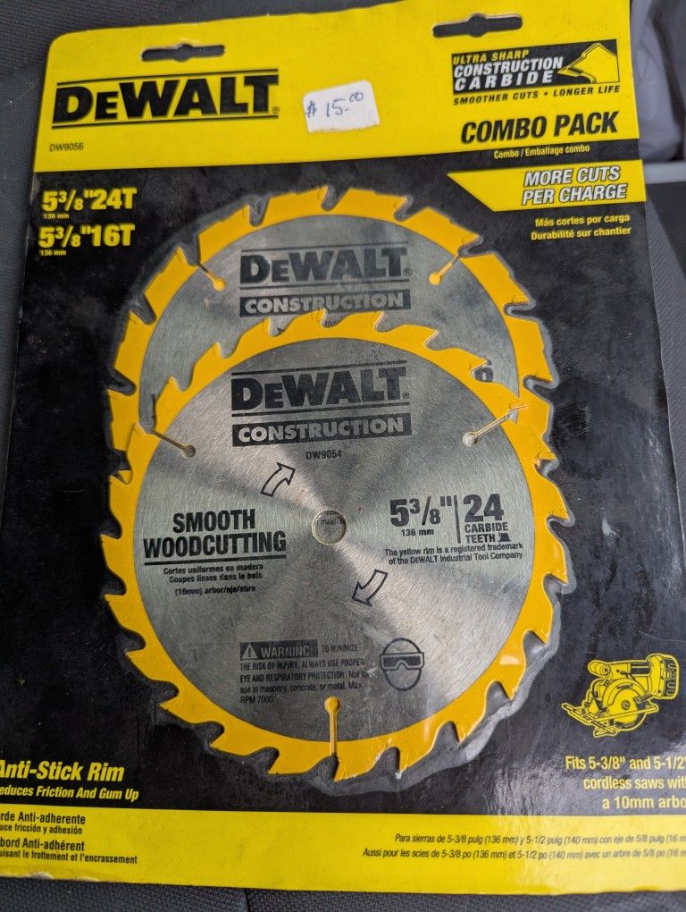2 Pk DeWalt 5 3/8 Blades