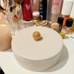 stoneware jewelry trinket box  