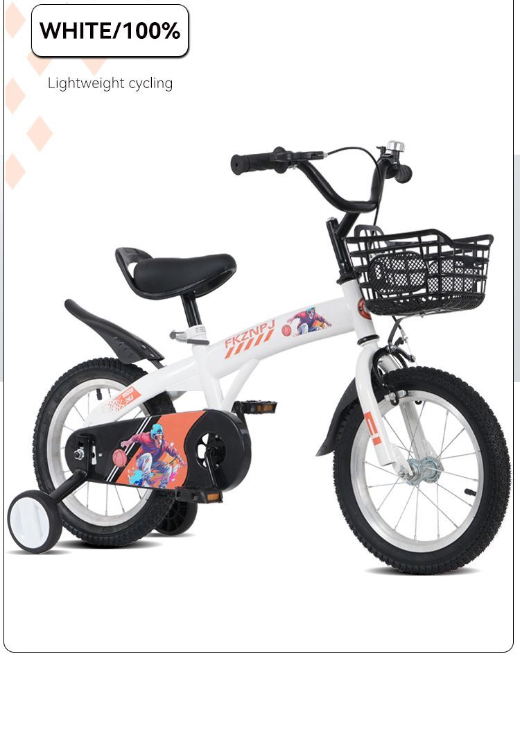 FKZNPJ 18 inch sporty kids bike with training wheels and stand Adjustable saddle Suitable for boys and girls aged 5-10 years tall Height 45-57 inches 