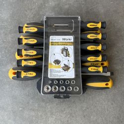 Professional Screwdriver Set With 1/4 Inch Sockets