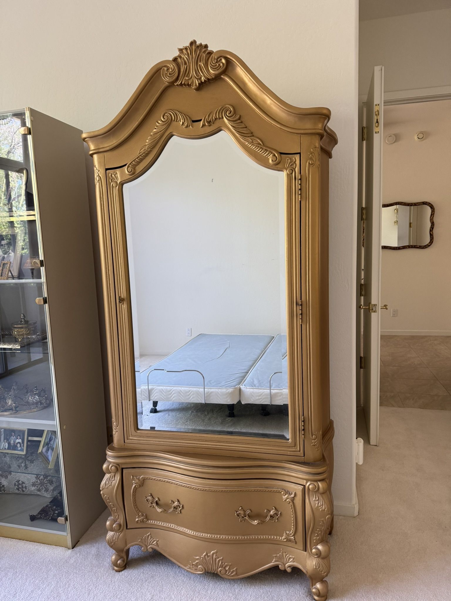 Gold Mirrored Armoire Mint Condition