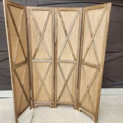 Heavy duty 4 panels wood room divider (64"W×67"H)