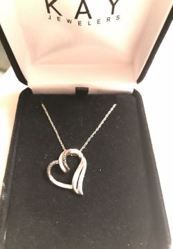 Lack and white heart pendant