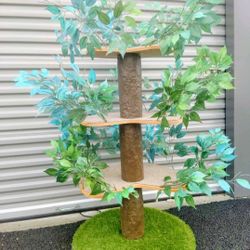 🌳 Tree-Style Cat Tower with Faux Foliage 🌳