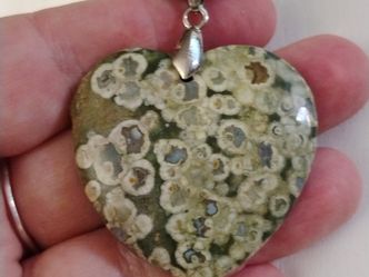 New Rhyolite Gemstone Heart Necklace