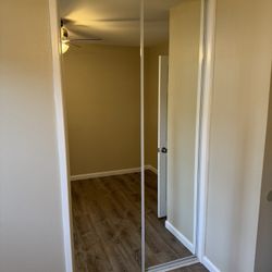 Mirrored Sliding Interior Closet Doors 47” X 96” White Steel Frame