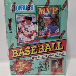 1991 Donruss Baseball Cards & Puzzle Wax Box (36 Packs) – Willie Stargell Puzzle – Sealed

