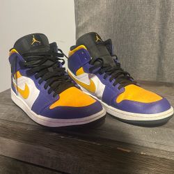 Air Jordan 1 Mid "Lakers" sneakers. 