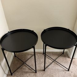 IKEA Black End Tables 