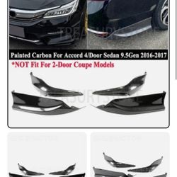 Honda Accord Sedan 2016-2017  Carbon Front & Rear Bumper Side Spoilers Kit
