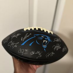 Carolina panthers Laser Autographed Football 