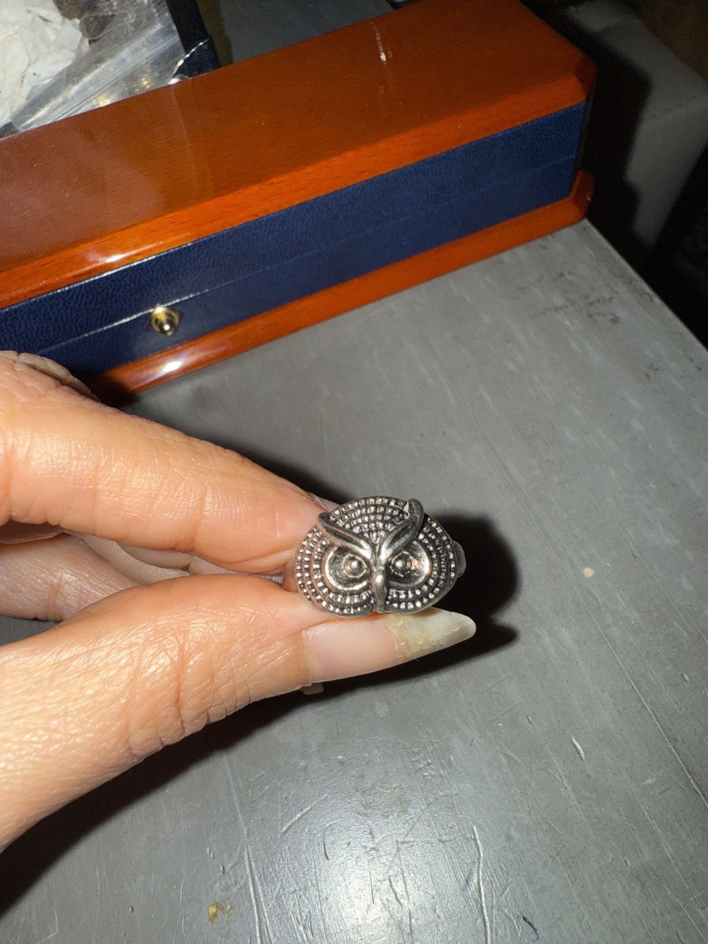 Vintage Owl Ring – Sterling Silver Adjustable
