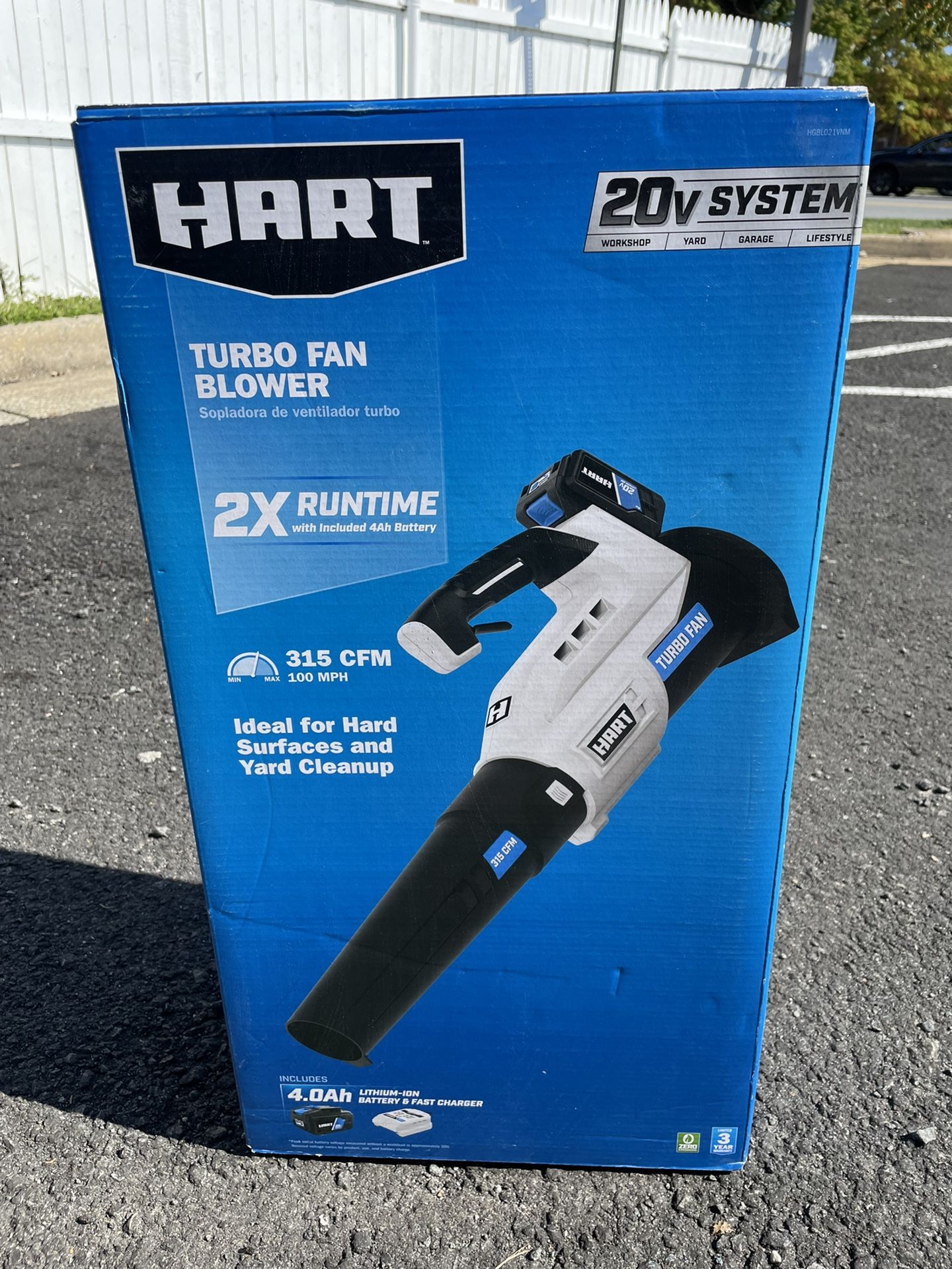 HART 20-Volt Turbo Fan Blower (1) 4.0Ah Lithium-lon Battery Included
