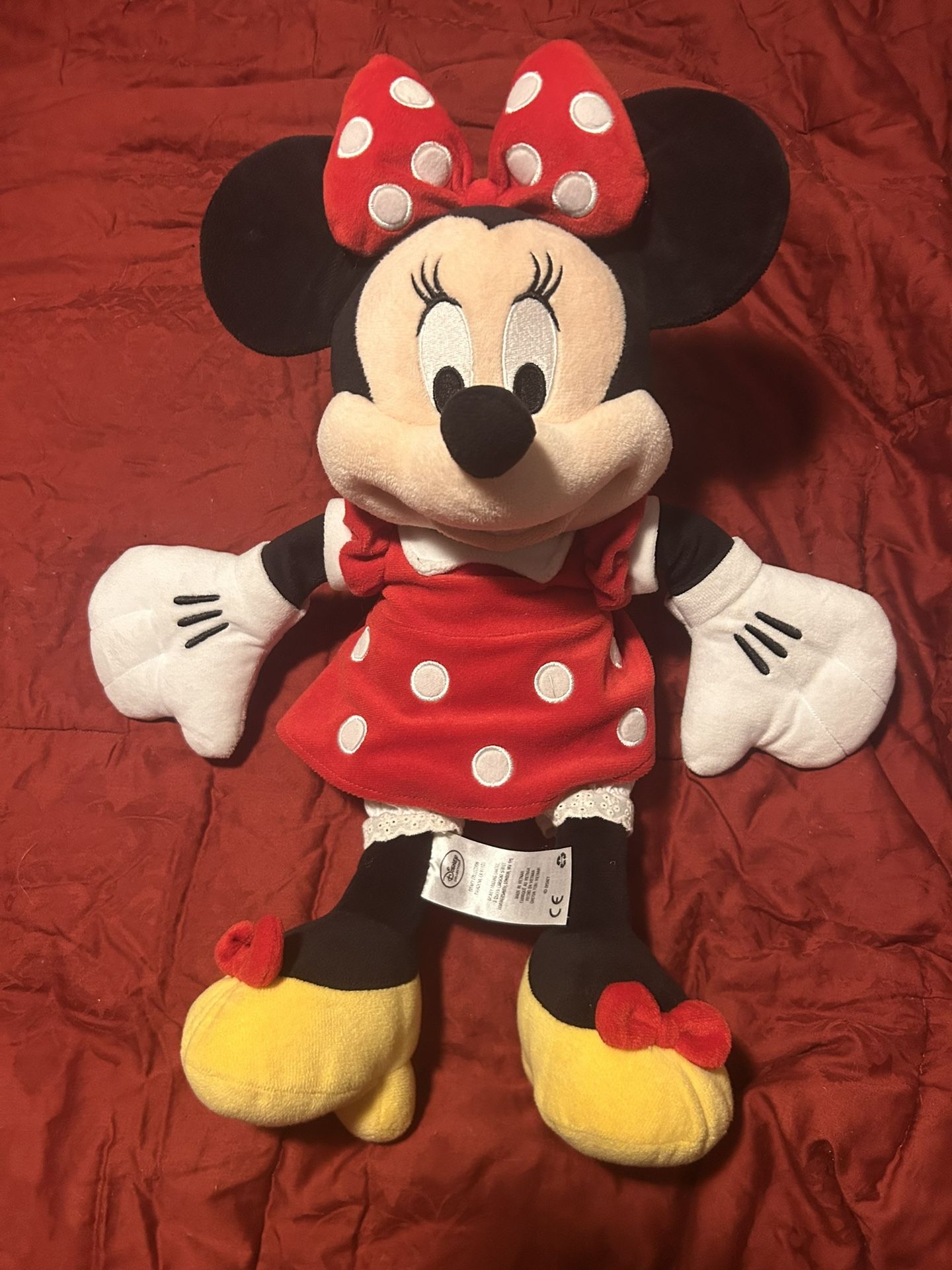 Disney Minnie Mouse 18" Plush In Red Polka Dot Dress