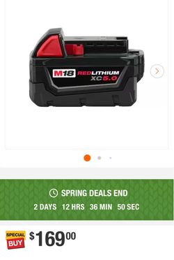 Milwaukee M18 5.0AmpH Battery - BRAND NEW