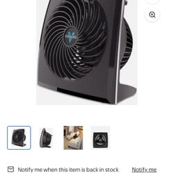 The image shows the medium flat-panel air circulator Vornado 673. It uses proprietary Vornado Vortex technology to circulate air throughout the room. 