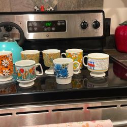 Vintage Japanese Mugs Set Of 7