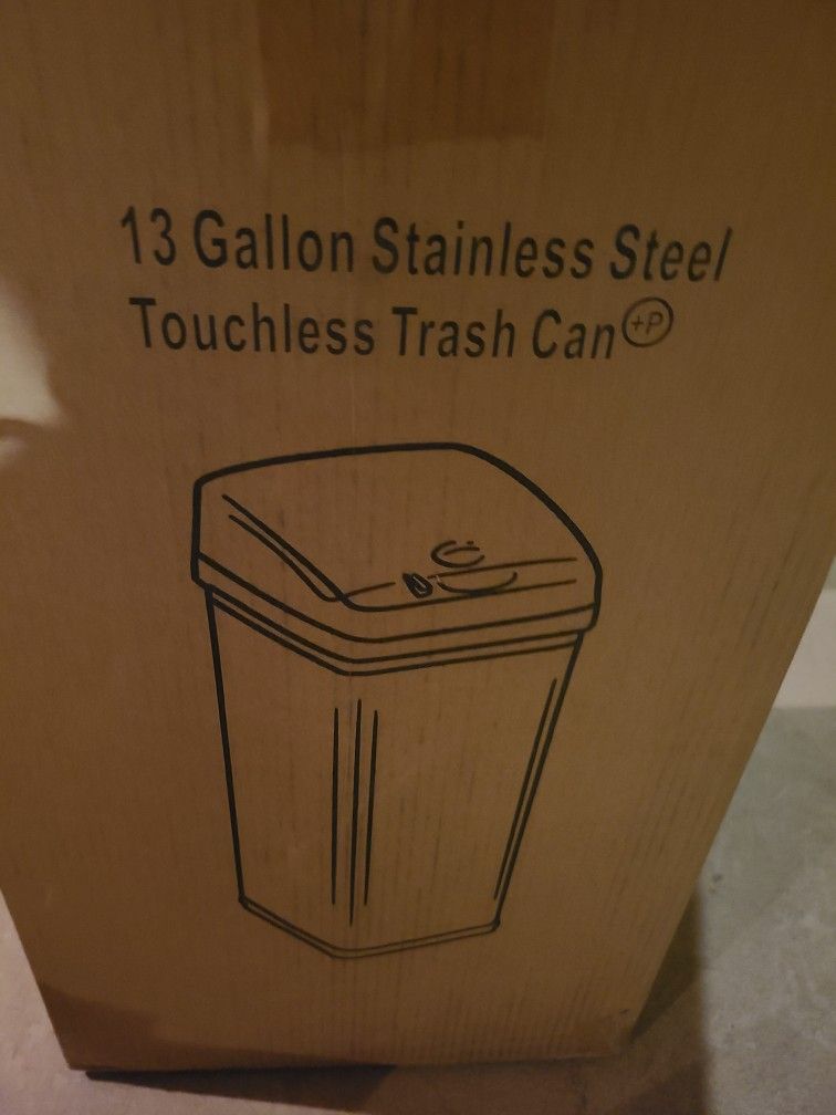 13 Gallon Stainless Steel Touchless Trash Can