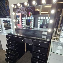 Brand New Vanity 15 Drawers Black W/ Xl Mirror $799