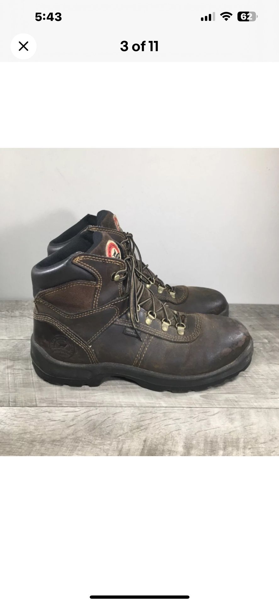 Red Wing Irish Setter Work Boots Brown Size 12