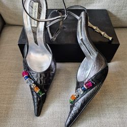 Ce fou Shoo Alligator Embellished Heels – Size 10 US (41 EU)