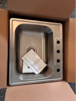55 Dlls.   25” Kitchen Sink  Stainless Steel  25” W x 22” D x 8” H