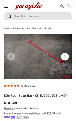 Garagistic BMW e36 rear strut bar