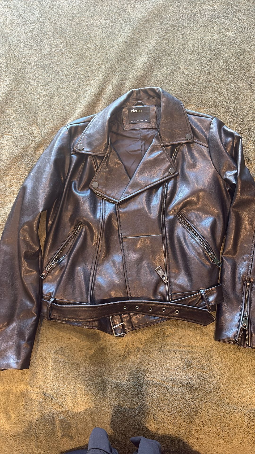 Womens Faux Leather Moto Jacket