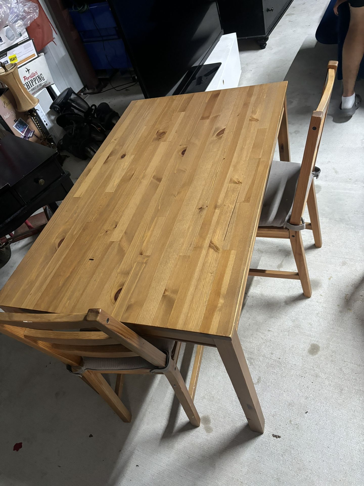 Wooden Medium Size Table With 3 Chairs