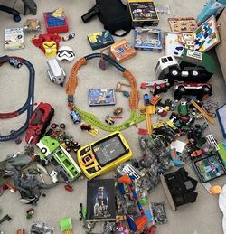 Board games, Thomas, the train, set, puzzles, trucks, etc.
