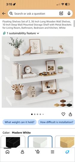 New white floating shelves