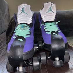 Air Jordan ‘Grape’ 5 custom sneaker roller skates - Size -12