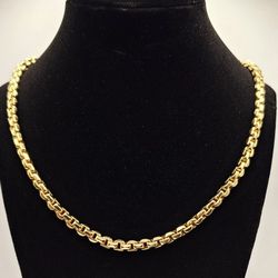 18k Yellow Gold Necklace 26 in Hollow Box Chain 5mm