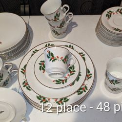 Dish Set Dinner Plates Christmas