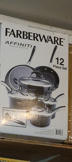 Farberware Affiniti 12-Piece Cookware Set, Black