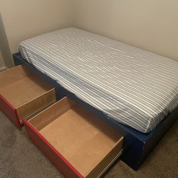 Twin Size Captains Bed With Storage Drawers