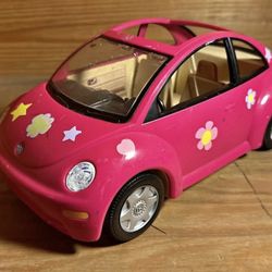 Fisher-Price Loving Family 2001 Red Pink VW Volkswagen Bug Beetle Car Vehicle