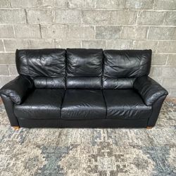 Black Genuine Leather Couch “WE DELIVER”