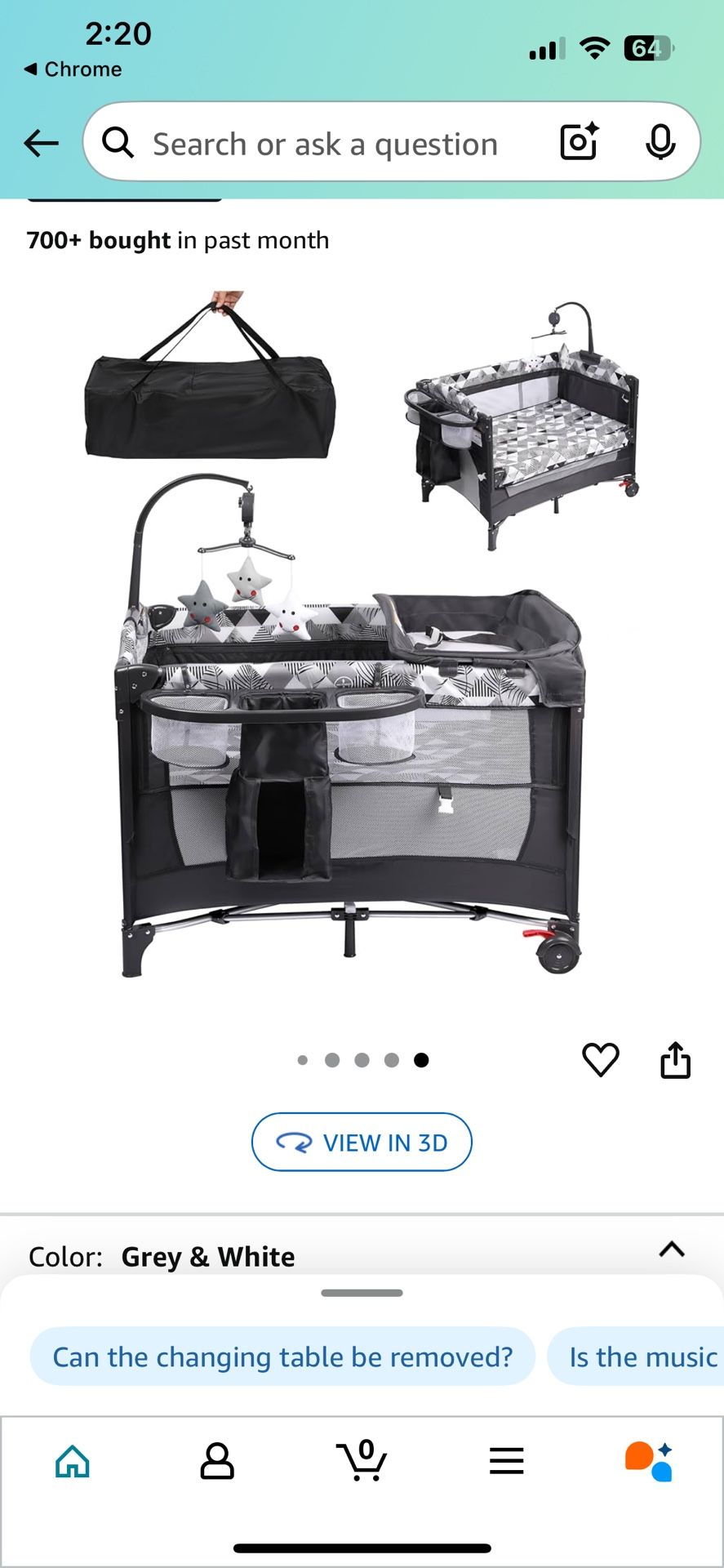 Brand new Bedside Bassinet Color Gray