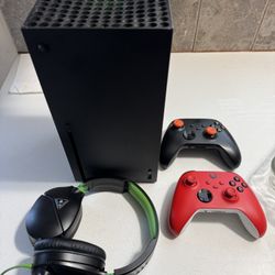 Xbox Series X With 2 Controllers And Turtle Beach Headset