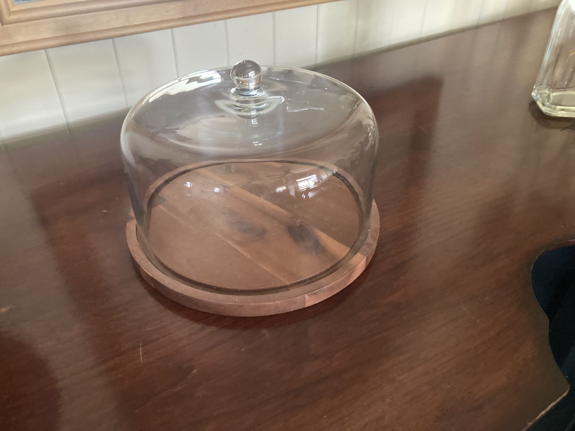 Wood Cake Plate With Glass Dome Lid- Hearth & Hand-Ahwatukee